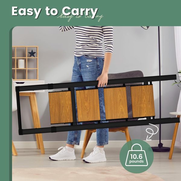 Wood Nymph 4 Step Ladder Aluminum Portable Black Woodgrain-2