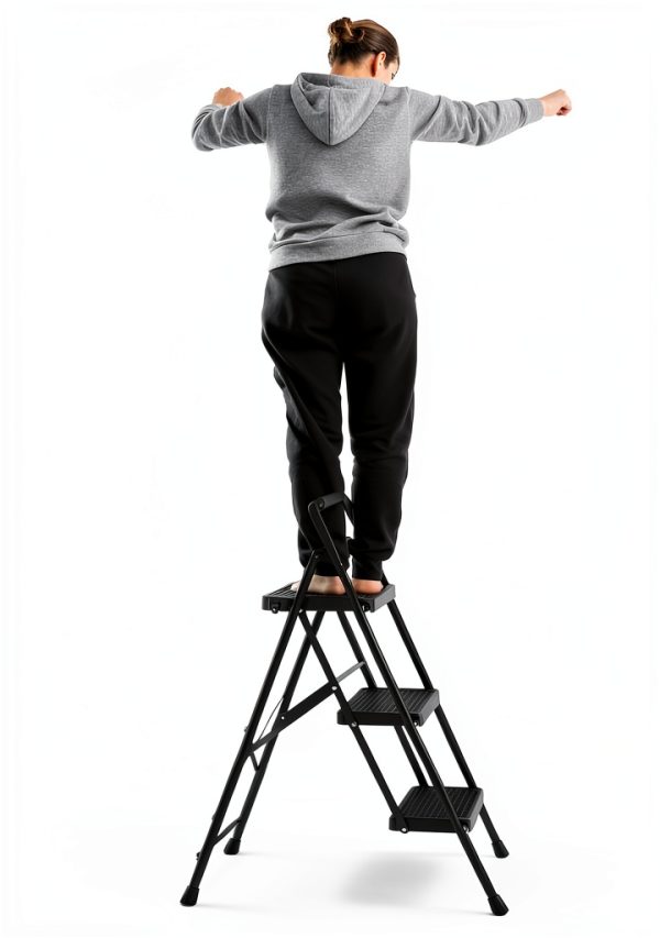 BONTEC Step Ladder Heavy Duty Foldable Anti Slip Home Tool-8