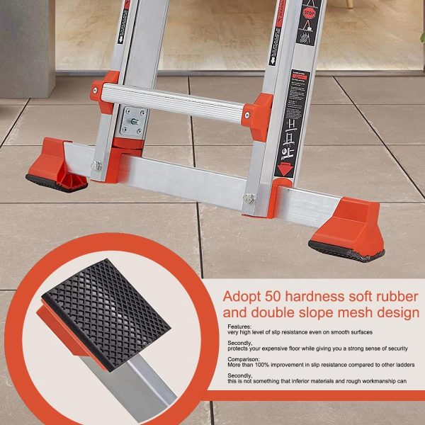 LANBITOU Aluminum Multi Position Ladder Home Improvement-4