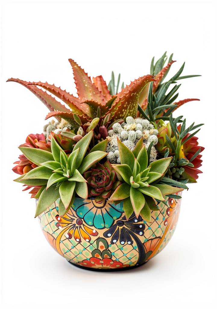 A beautiful desert garden with a variety of plants and flowers