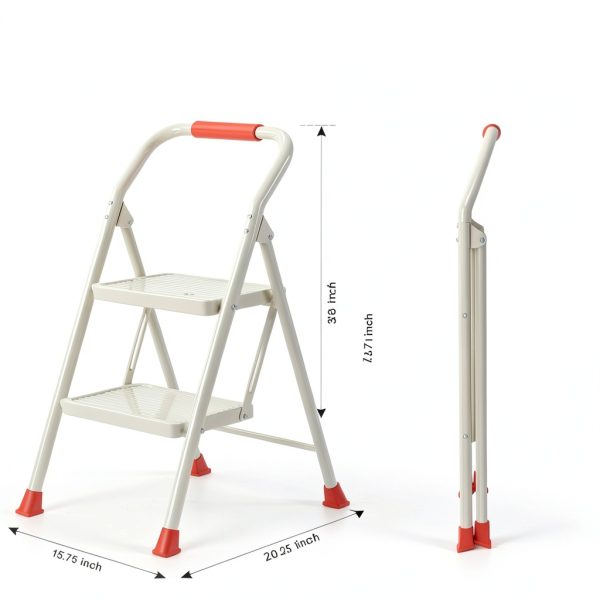 DIAMONDFORGE Step Ladder Foldable Anti-Slip 600lb Capacity-5