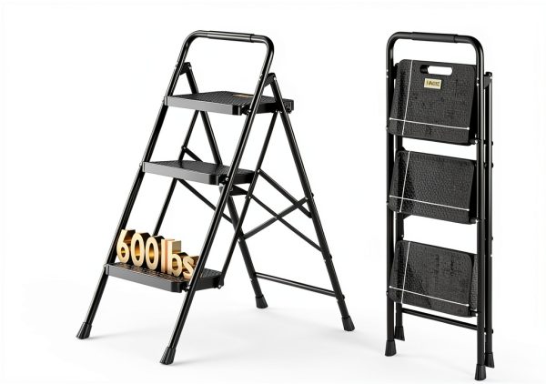 BONTEC Step Ladder Heavy Duty Foldable Anti Slip Home Tool-6