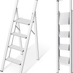 KINGRACK Aluminum Step Ladder Foldable Handrail Home Use-0
