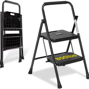 Simple Deluxe Step Ladder Heavy Duty Alloy Steel Black-0