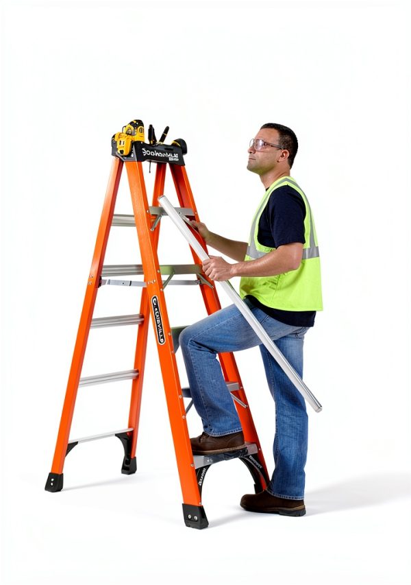 Fiberglass Step Ladder Louisville Ladder Heavy Duty 375lb-8
