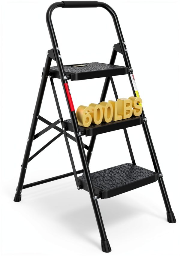 BONTEC Step Ladder Heavy Duty Foldable Anti Slip Home Tool-0