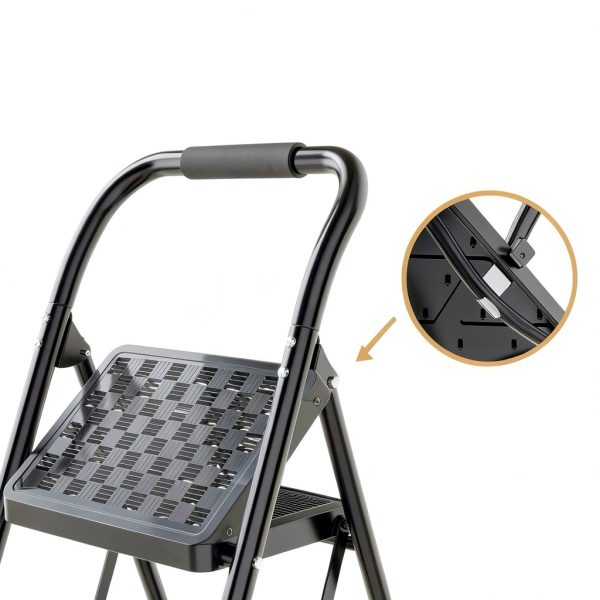 HBTower 3 Step Ladder Foldable Steel Home Tool-2