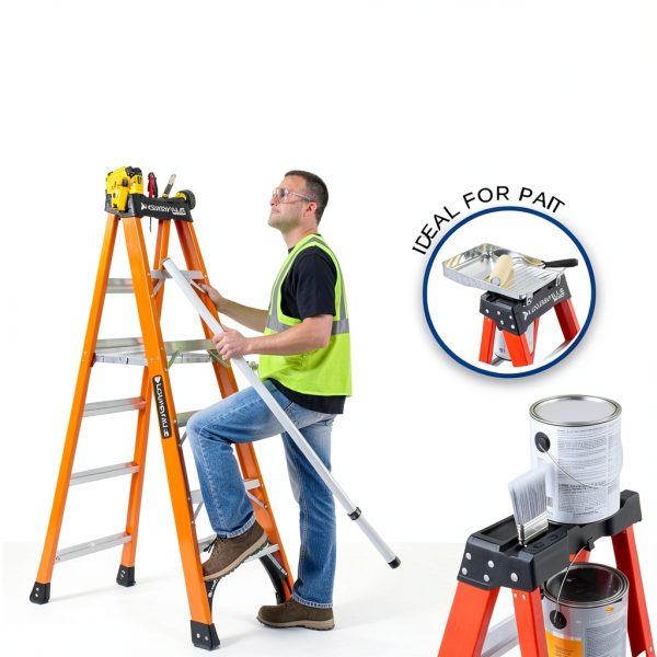 Fiberglass Step Ladder Louisville Ladder Heavy Duty 375lb-1