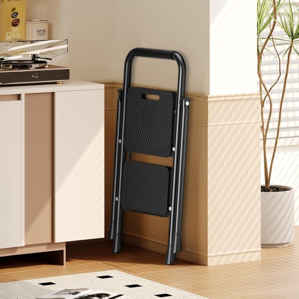 Simple Deluxe Step Ladder Heavy Duty Alloy Steel Black-1