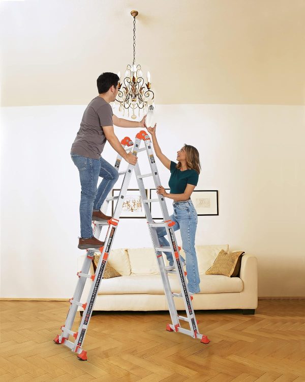 LANBITOU Aluminum Multi Position Ladder Home Improvement-1