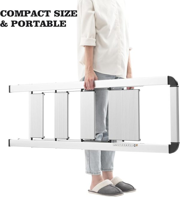 KINGRACK Aluminum Step Ladder Foldable Handrail Home Use-4