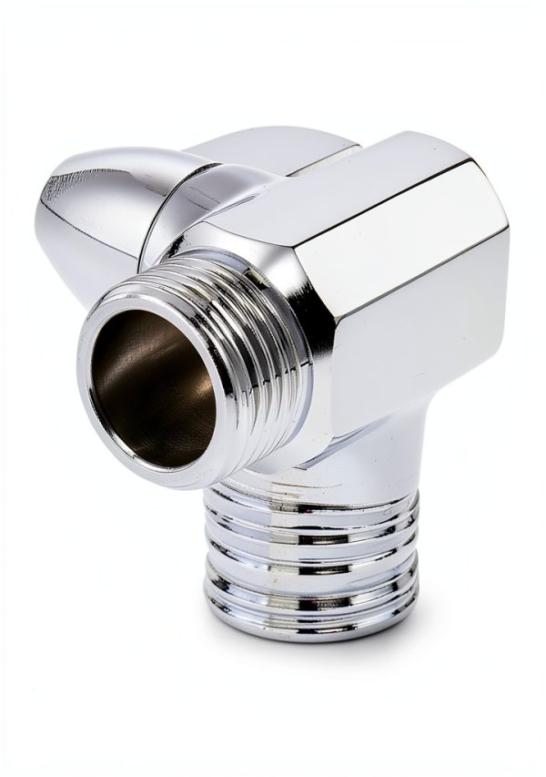 NearMoon Brass Fixed Nut 3‑Port Shower Diverter Chrome-3