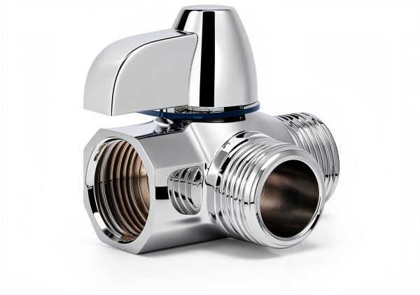 NearMoon Brass Fixed Nut 3‑Port Shower Diverter Chrome-4