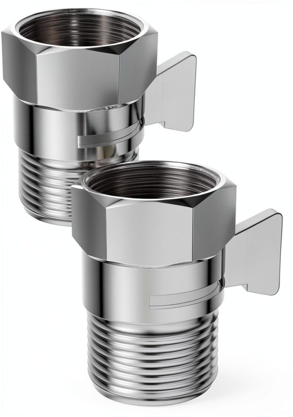 Hibbent 2 Pack Chrome Shower Flow Control Valve-0