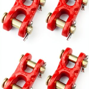 QWORK 5/16 Twin Clevis Safety Chain Repair Links 4 Pack 3900 lbs Duty-0