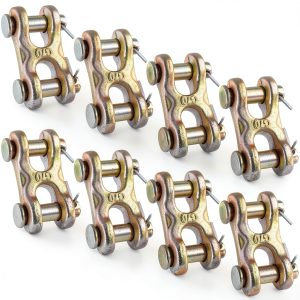 8 Packs 3/8 Twin Clevis Link SEHOI Zinc Plated G70 6600 WLL-0